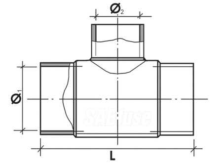 ТРОЙНИК ЛИТОЙ ПЕРЕХОДНОЙ ДЛИННЫЙ 90° T PE100 PN16 D75X63
